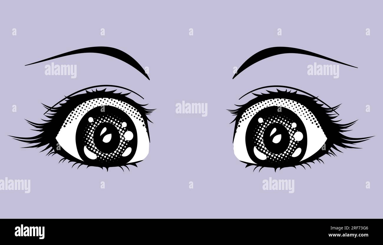 Anime eyes, anime girl eyes, anime style eyes PNG ilustração do