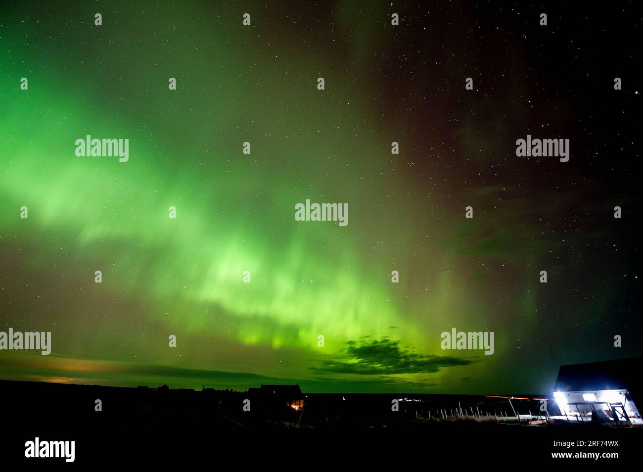 Northen lights over scotland Stock Photo