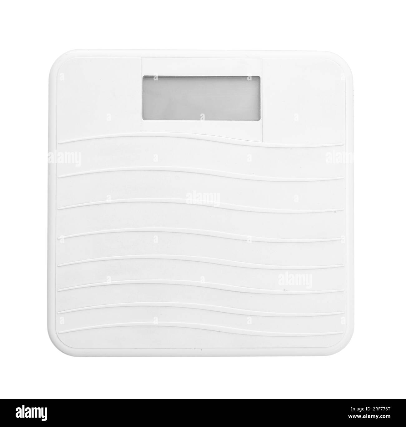 Bathroom scale isolated on white background, top view Stock Photo Alamy