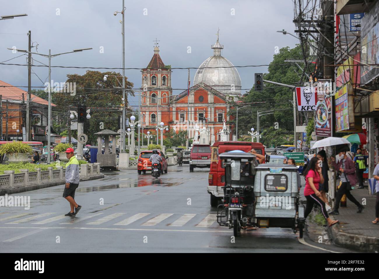 Streets of San Pablo, Laguna, view on the Cathedral Parish of Saint Paul the First Hermit, the 'City of Seven Lakes' in Calabarzon, Philippines Stock Photo