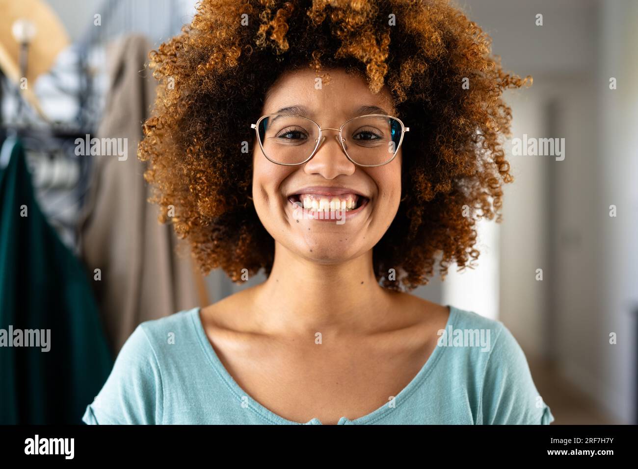 Glasses curly hair hi-res stock photography and images - Alamy