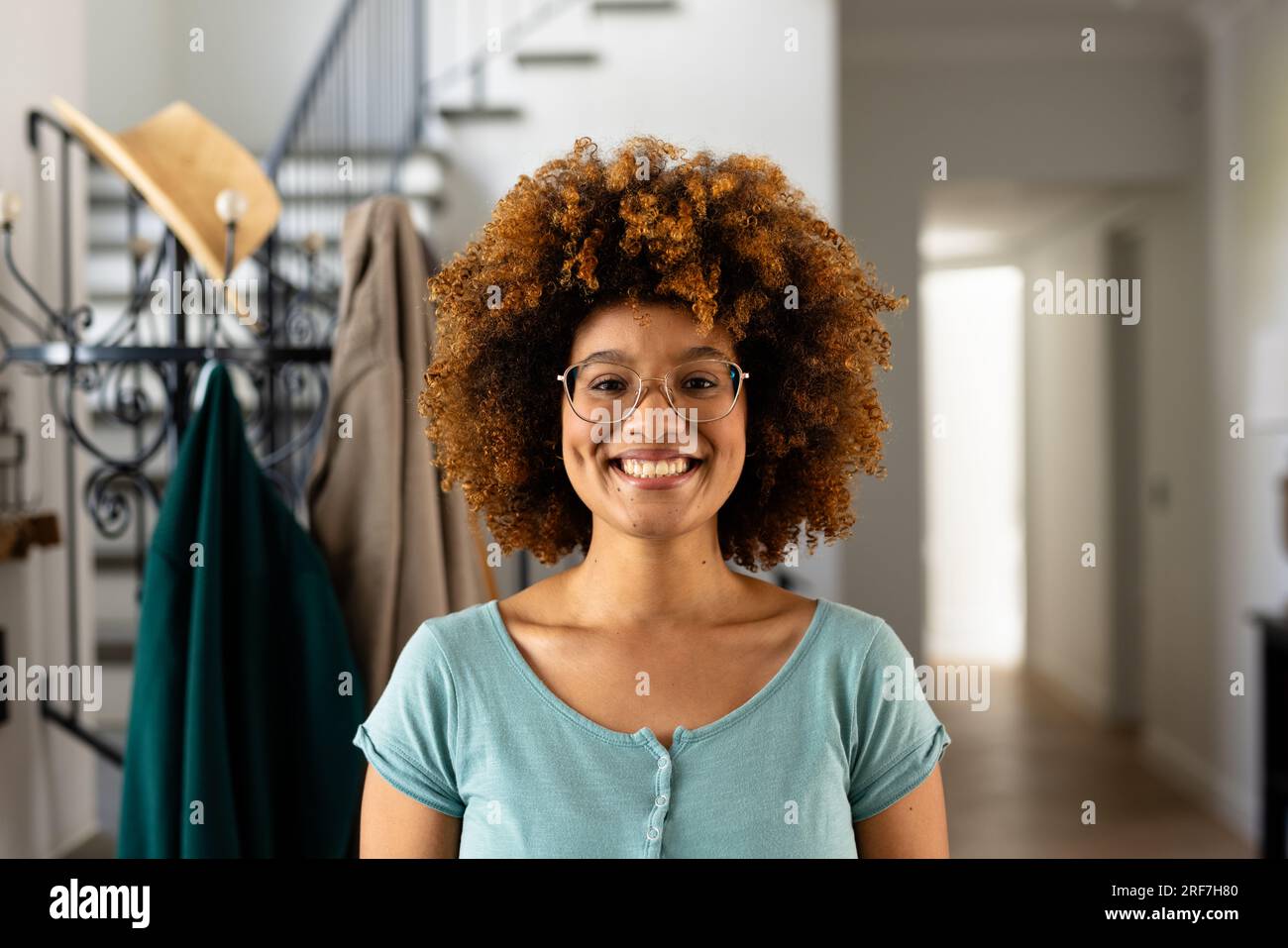 Glasses curly hair hi-res stock photography and images - Alamy