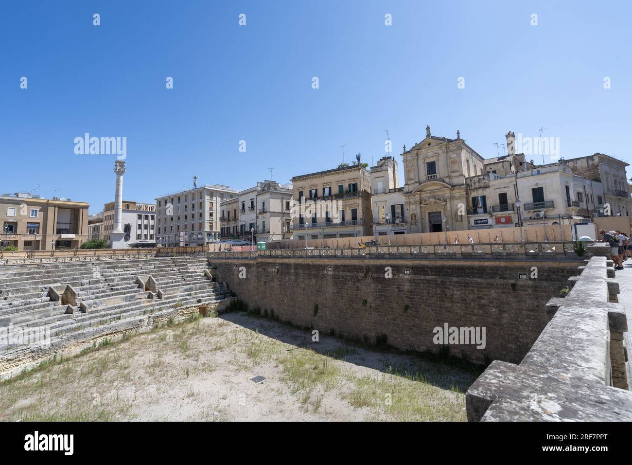 Via Giuseppe Verdi street, Roman amphitheater, Lecce, Apulia, Italy, Europe Stock Photo