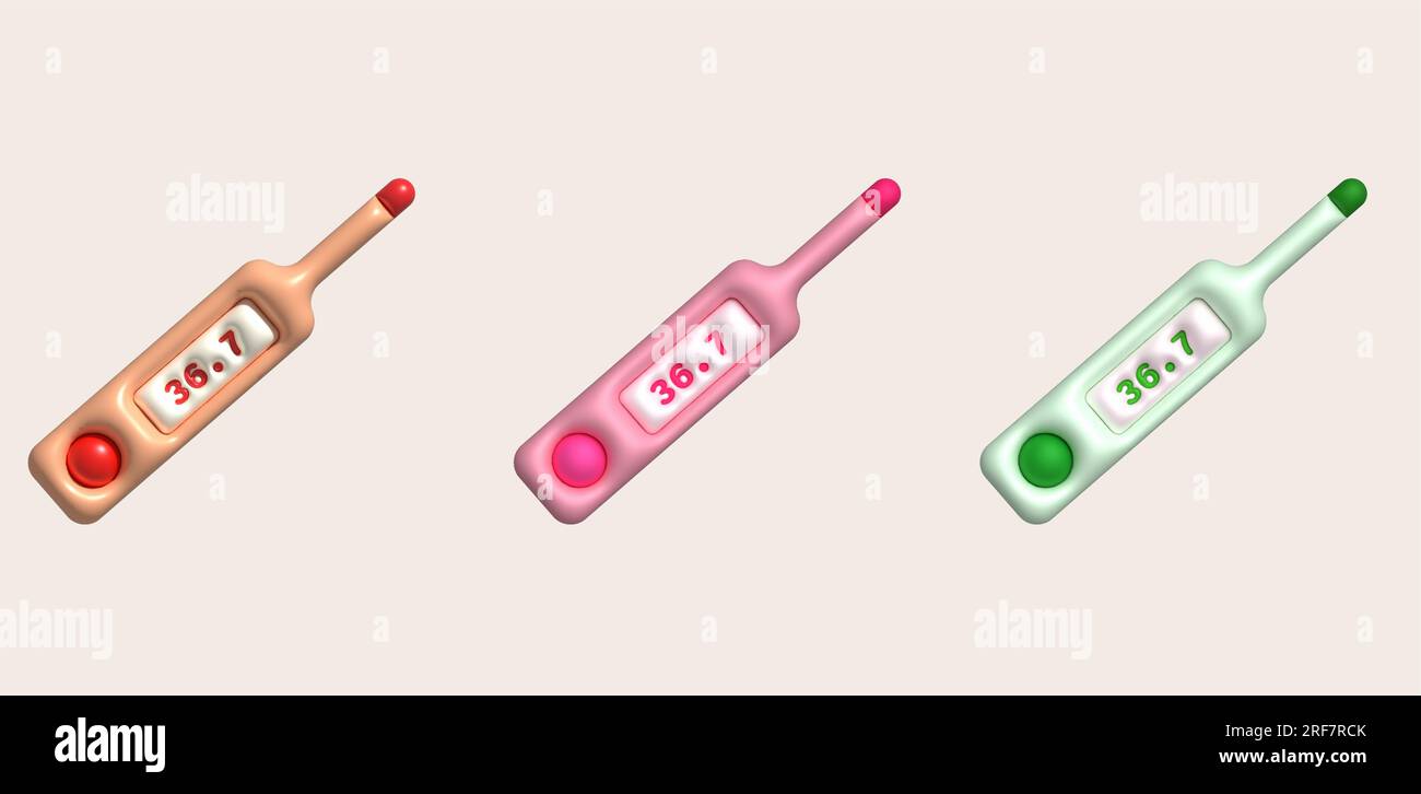 3D icon.Fever temperature measuring device minimalist style ...