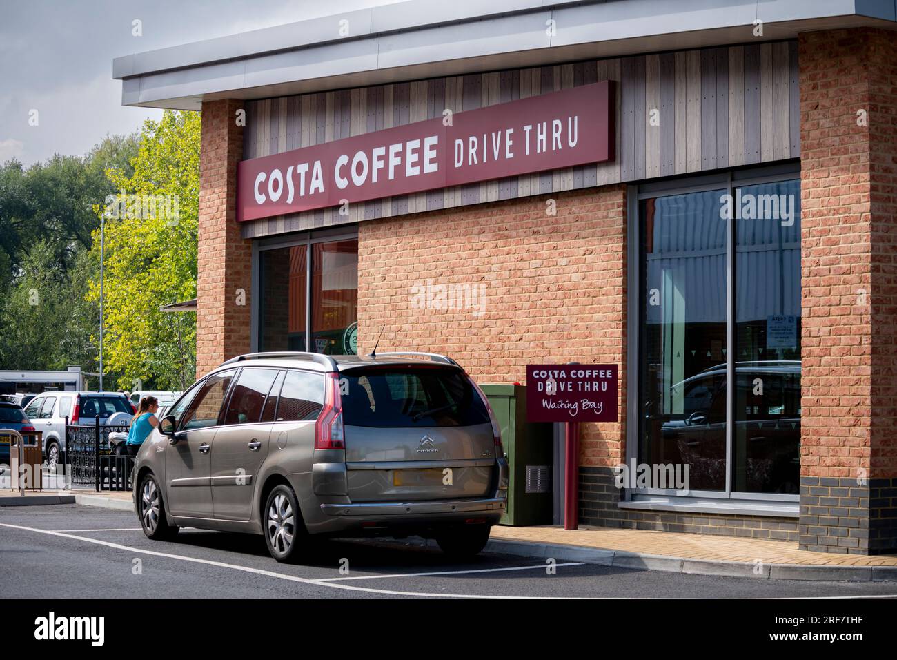 A Costa Coffee drive thru in Newbury Berkshire Stock Photo Alamy