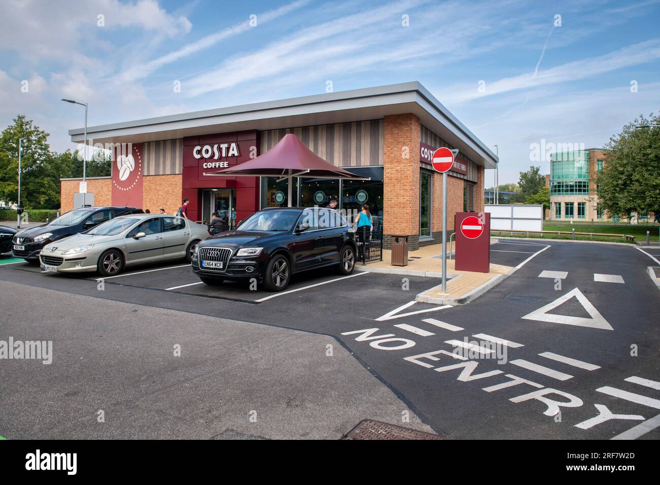 A Costa Coffee drive thru in Newbury Berkshire Stock Photo Alamy