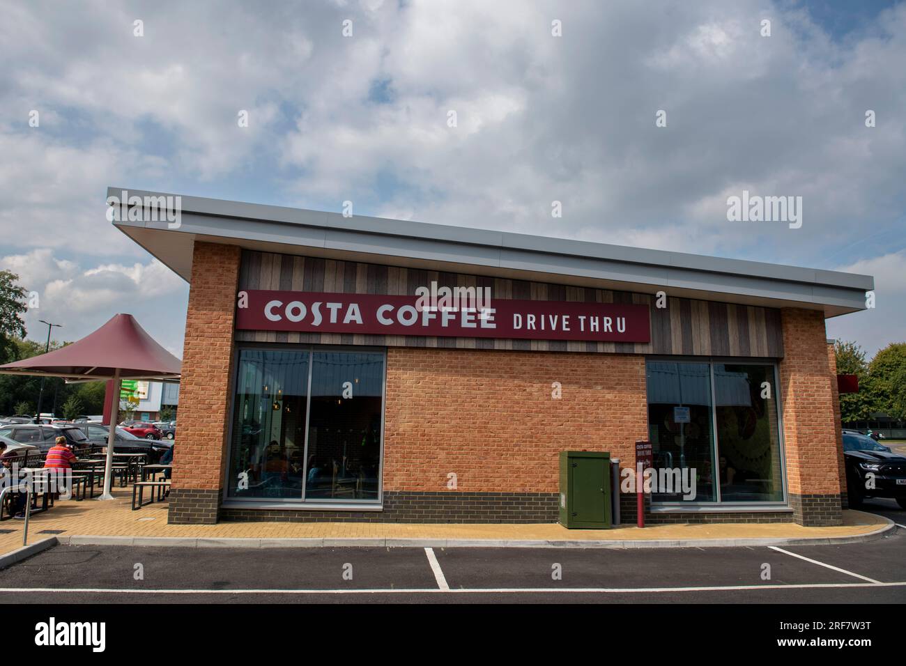 A Costa Coffee drive thru in Newbury Berkshire Stock Photo Alamy