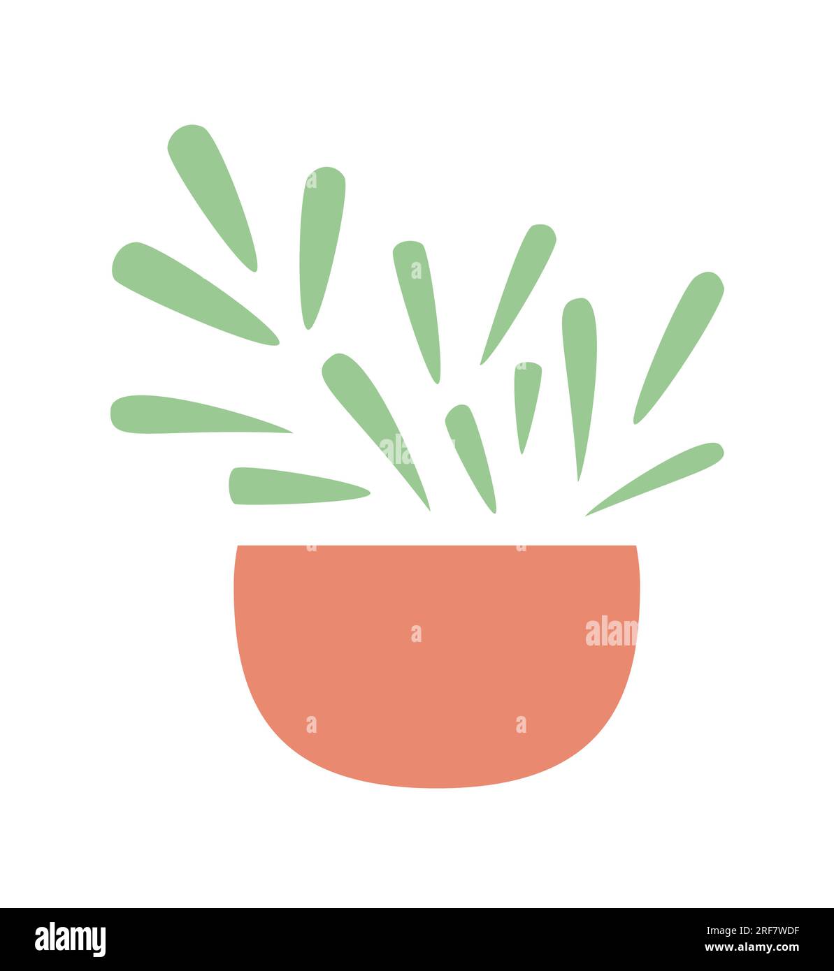 Decorative house plant in ceramic pot semi flat colour vector object Stock Vector
