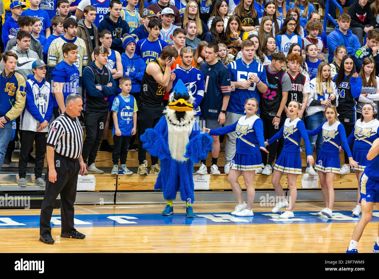 An official watches the North Judson San Pierre High School