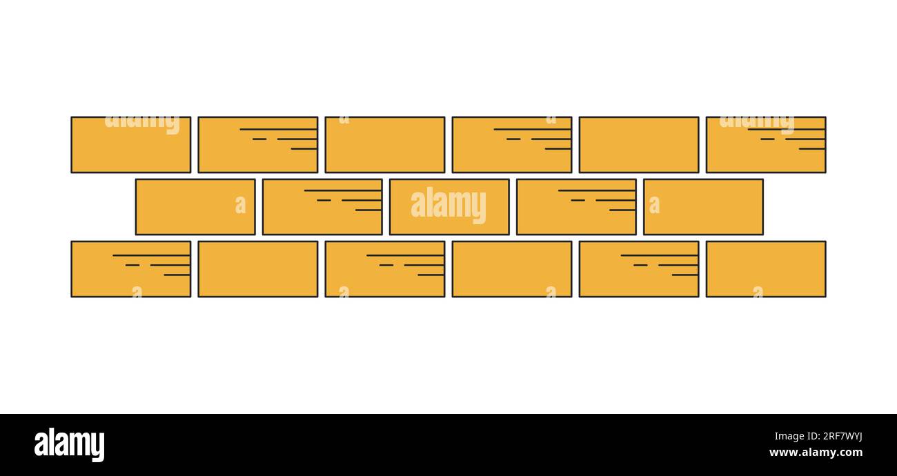 Brickwork flat line color isolated vector object Stock Vector
