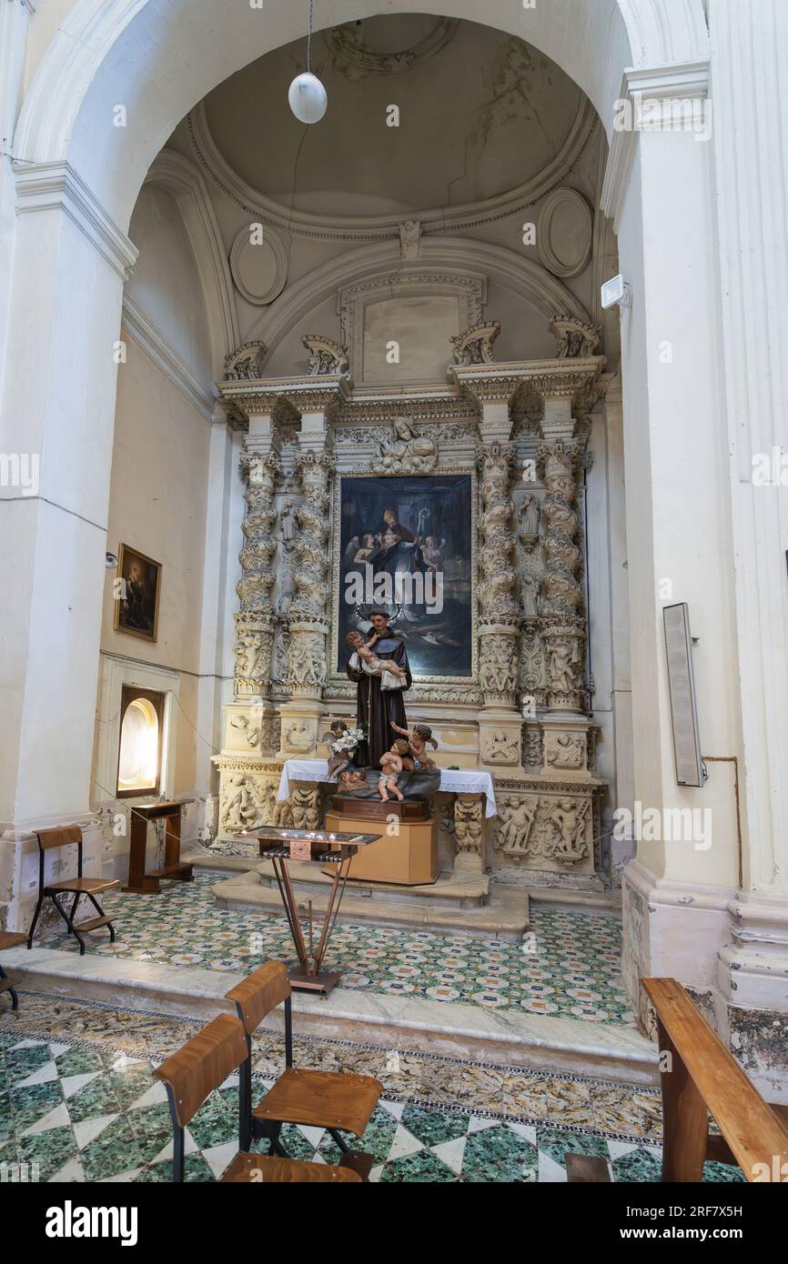 Via Giuseppe Libertini street, Church of Sant'Anna, Interior, Lecce, Apulia, Italy, Europe Stock Photo