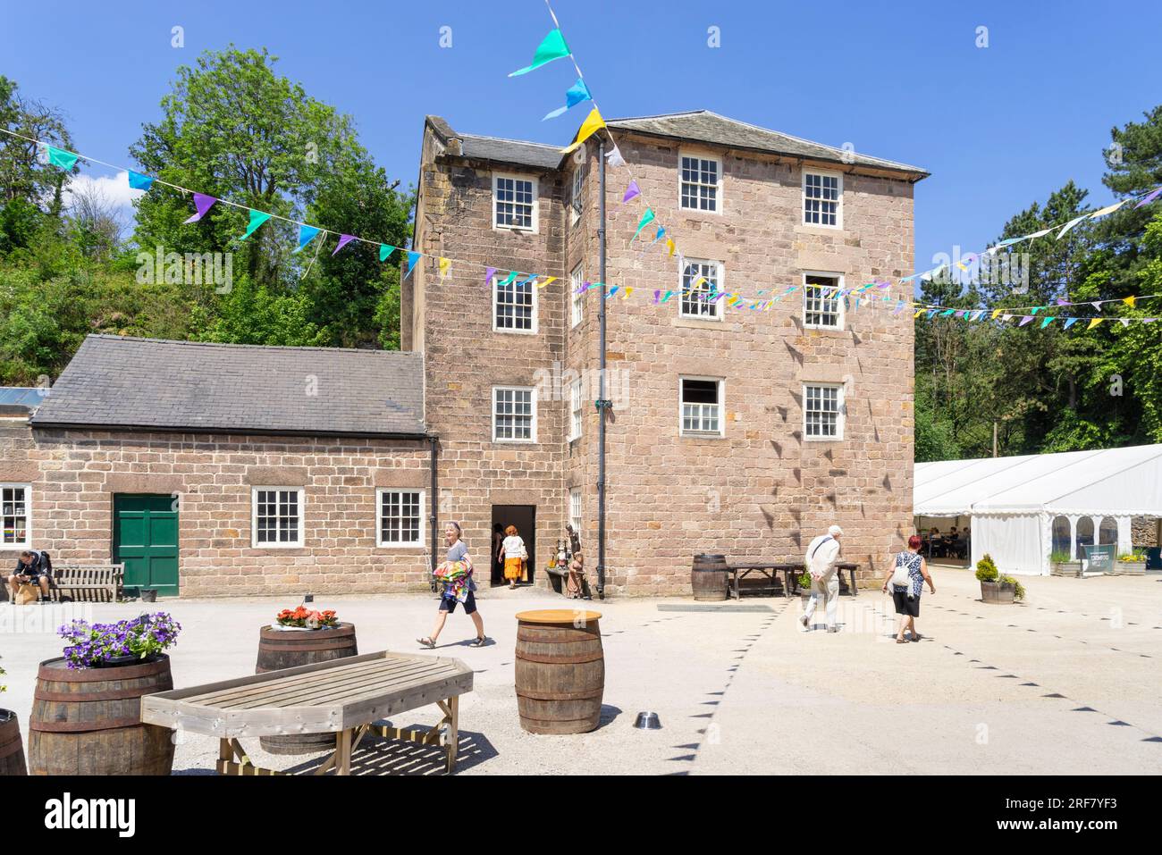 Cromford Mill water-powered cotton spinning mill in Cromford Mills Cromford village Cromford Derbyshire Dales Derbyshire England UK GB  Europe Stock Photo