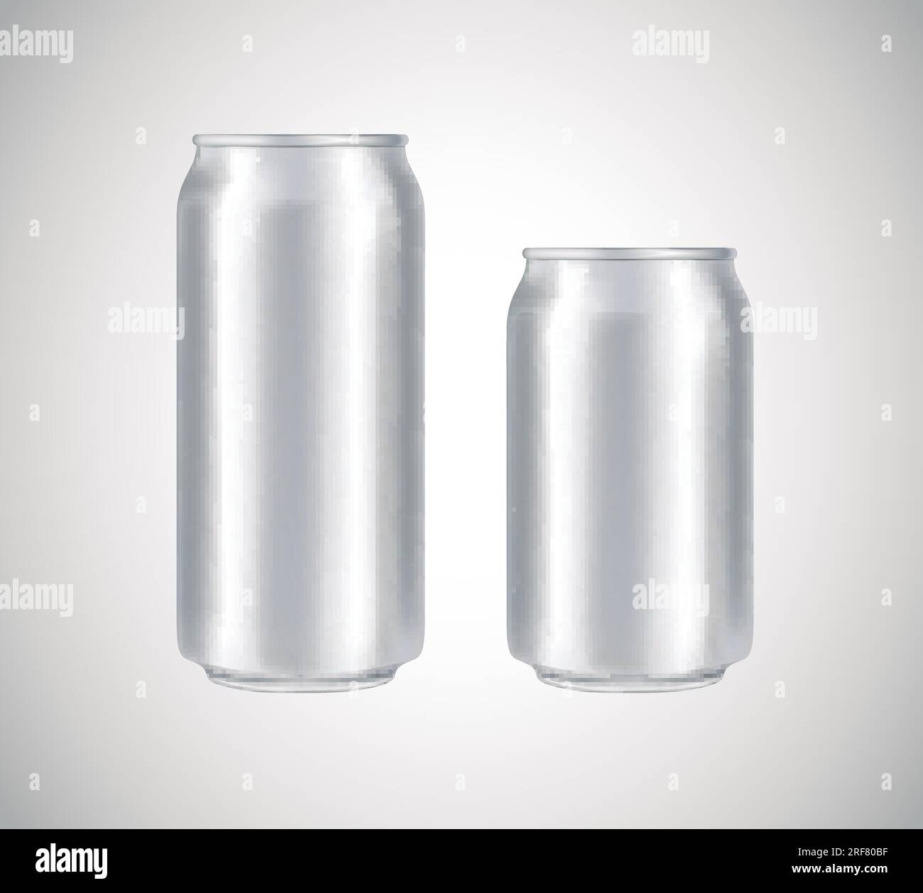 White can front view. Can vector visual 330 and 500 ml. For beer, lager