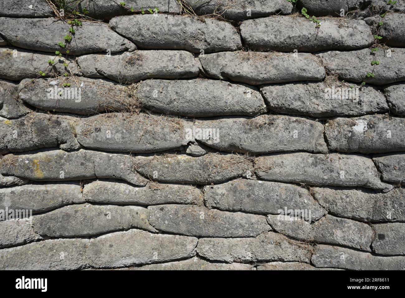 WW2 Concrete Sandbags at MervilleFrancevillePlage, France Stock Photo