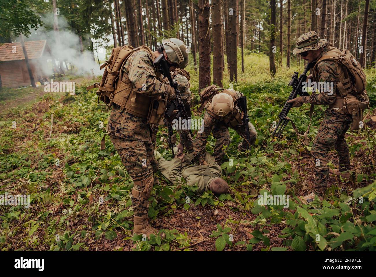 Soldiers squad was capture alive terrorist and interrogation them on ...