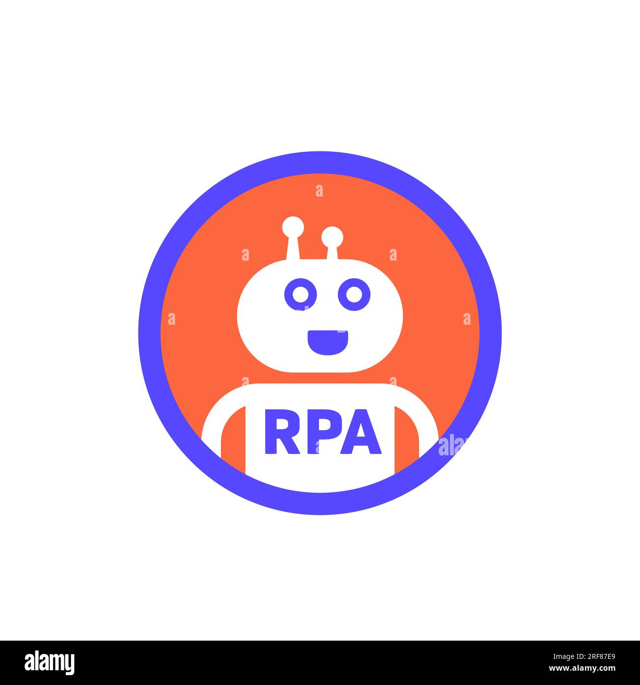 RPA bot vector icon, Robotic process automation Stock Vector