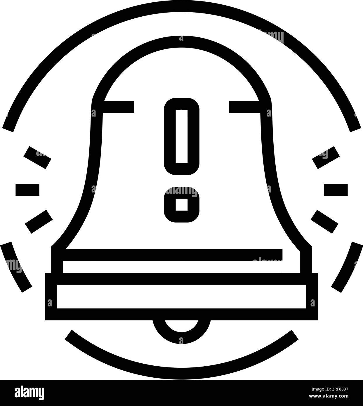 notification bell alert line icon vector illustration Stock Vector ...