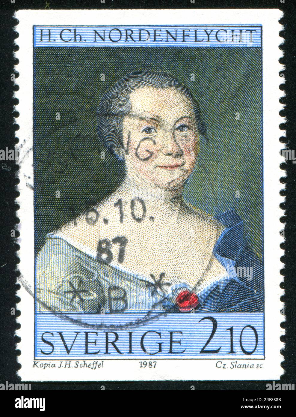 SWEDEN CIRCA 1987 stamp printed by Sweden, shows Hedvig Charlotta