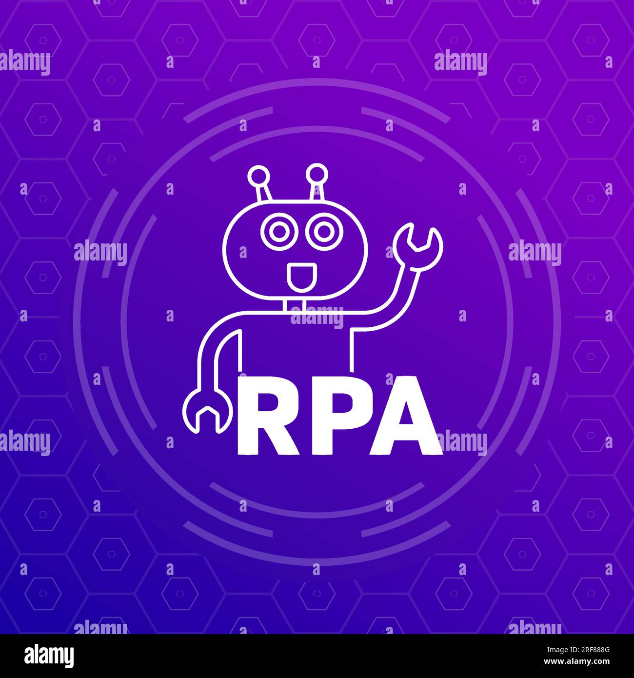 RPA bot icon, Robotic process automation vector Stock Vector