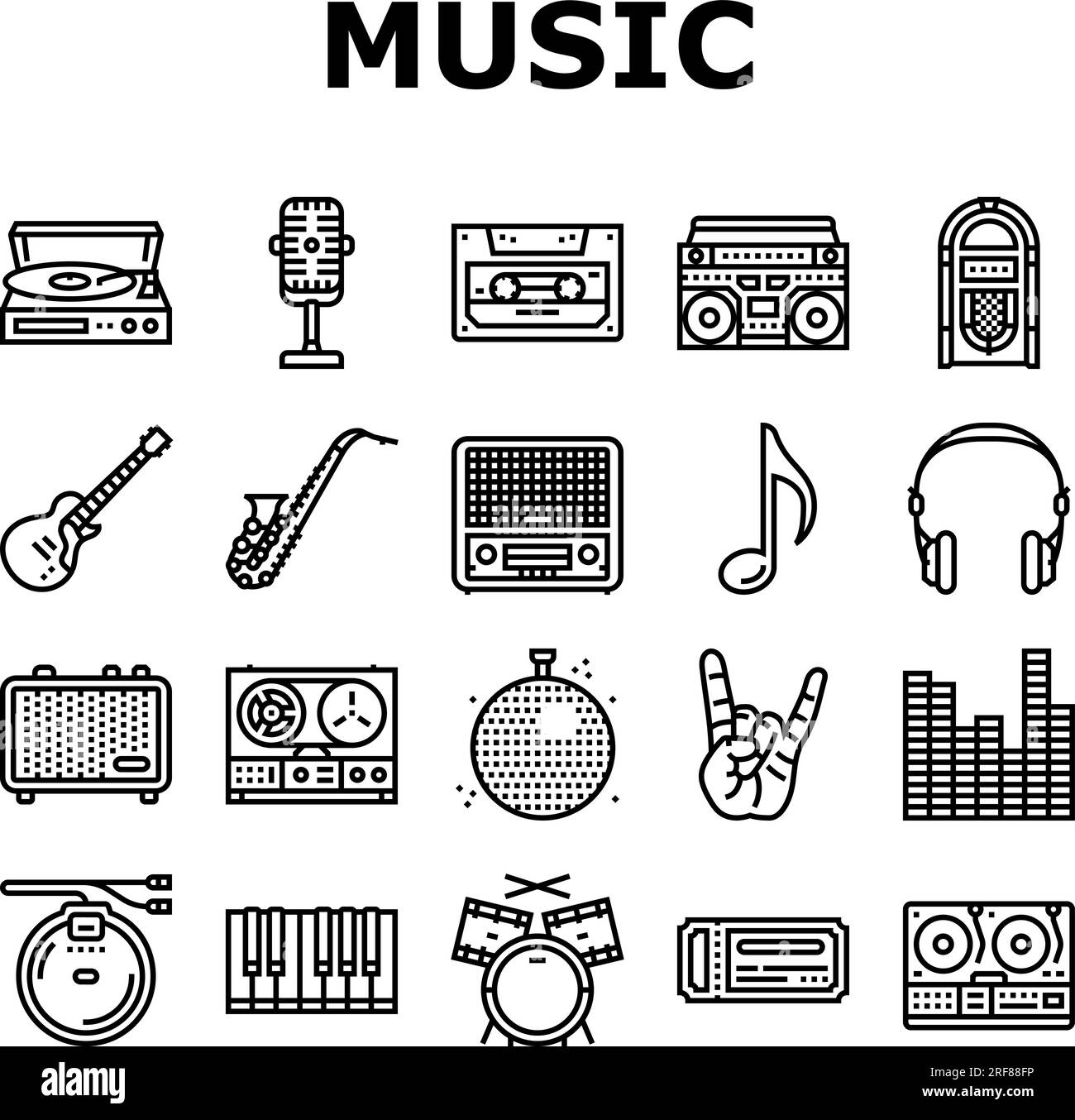 retro music vintage style icons set vector Stock Vector Image & Art Alamy