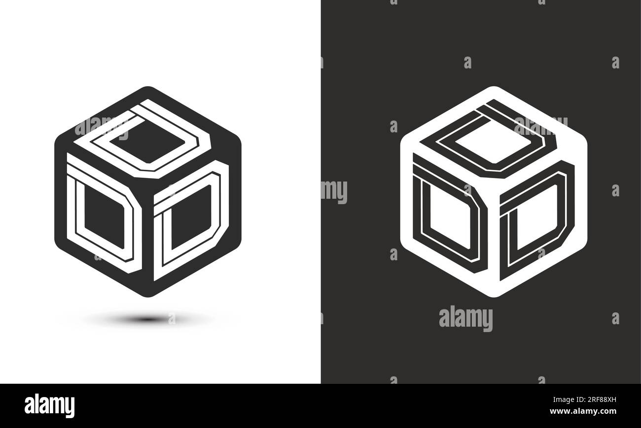 d letter logo design with illustrator cube logo, vector logo modern ...