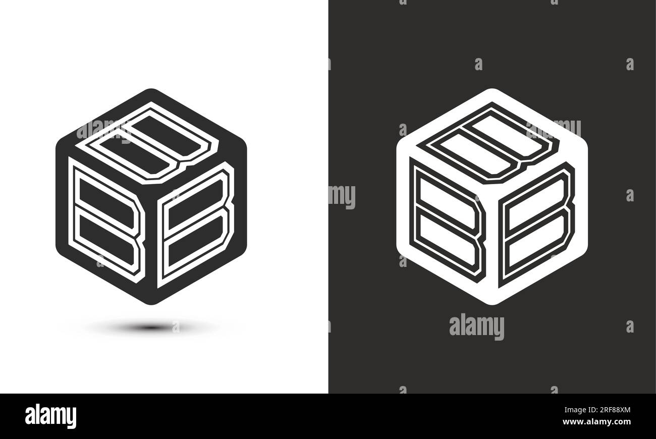 b letter logo design with illustrator cube logo, vector logo modern ...