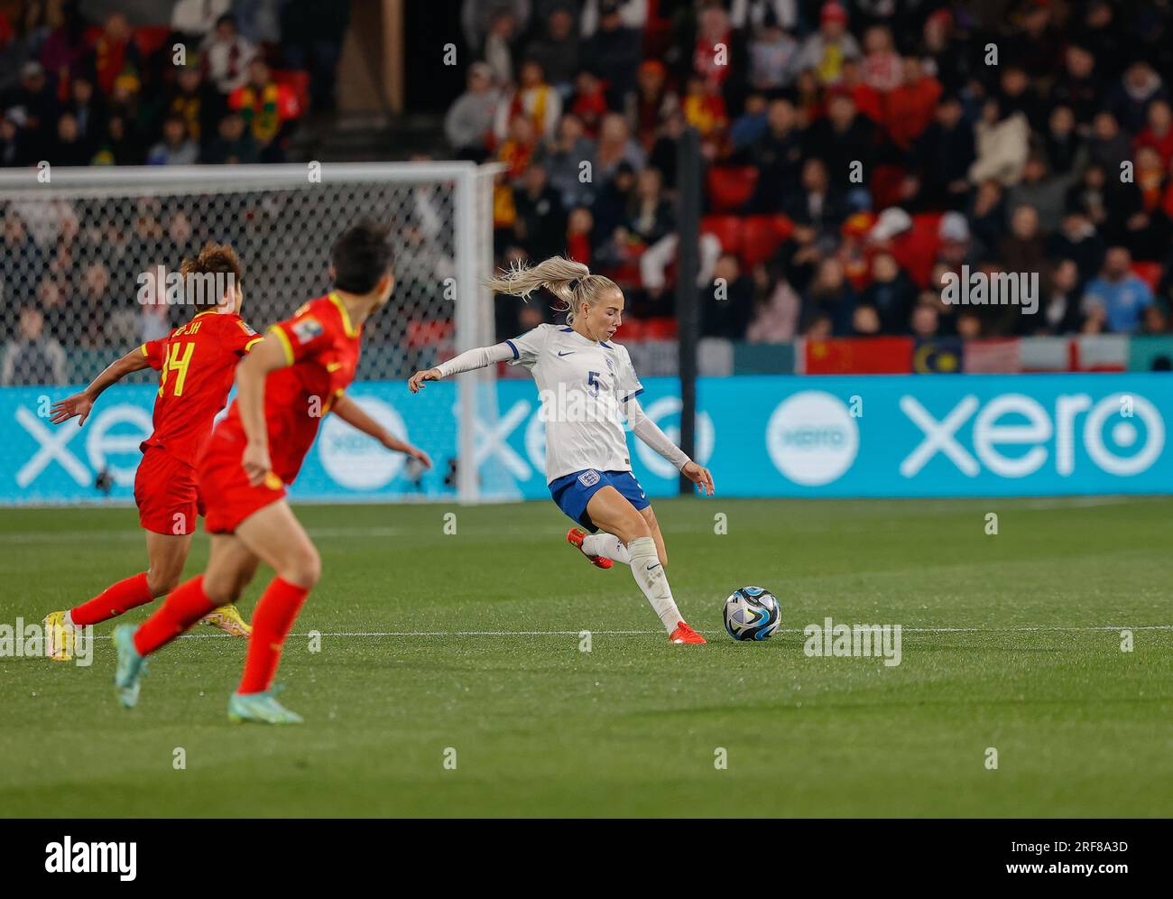 Adelaide/Tarntanya, Australia, 1st August 2023, FIFA Women's World Cup (Group D - Match #39) England vs China, Alex GREENWOOD pushes the ball forward to England's forward line  Credit: Mark Willoughby/Alamy Live News Stock Photo