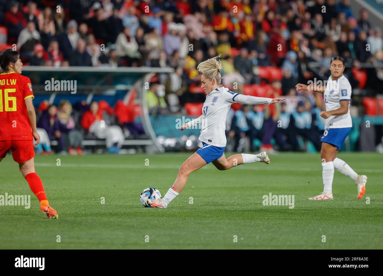 Adelaide/Tarntanya, Australia, 1st August 2023, FIFA Women's World Cup (Group D - Match #39) England vs China, Laura COOMS pushes England into attack against China PR  Credit: Mark Willoughby/Alamy Live News Stock Photo