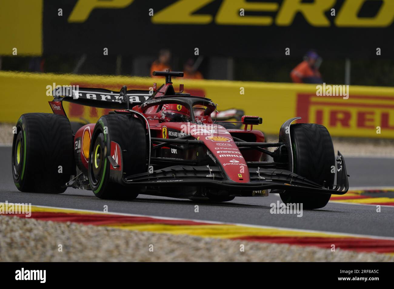 Charles Leclerc of Monaco driving the (16) Scuderia Ferrari SF-23 Ferrari during the Formula 1 MSC Cruises Belgian Grand Prix 2023 on July 30th, 2023 in Francorchamps, Belgium. Credit: Luca Rossini/E-Mage/Alamy Live News Stock Photo