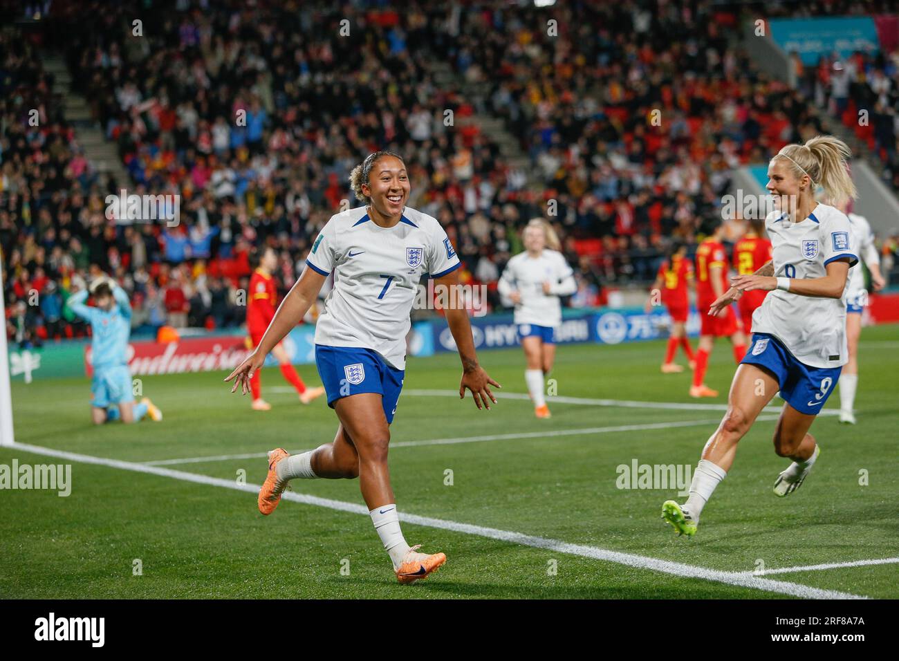 Adelaide/Tarntanya, Australia, 1st August 2023, FIFA Women's World Cup (Group D - Match #39) England vs China, Lauren JAMES celebrates her goal against China PR  Credit: Mark Willoughby/Alamy Live News Stock Photo
