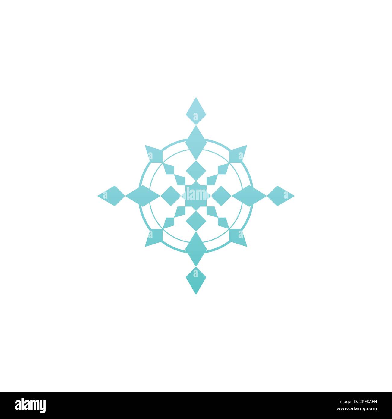 Snowflake Logo Design Vector Icon Vector - Illustration of ornament, season. Snowflake sign. Blue Snowflake icon isolated on white background. Snow fl Stock Vector