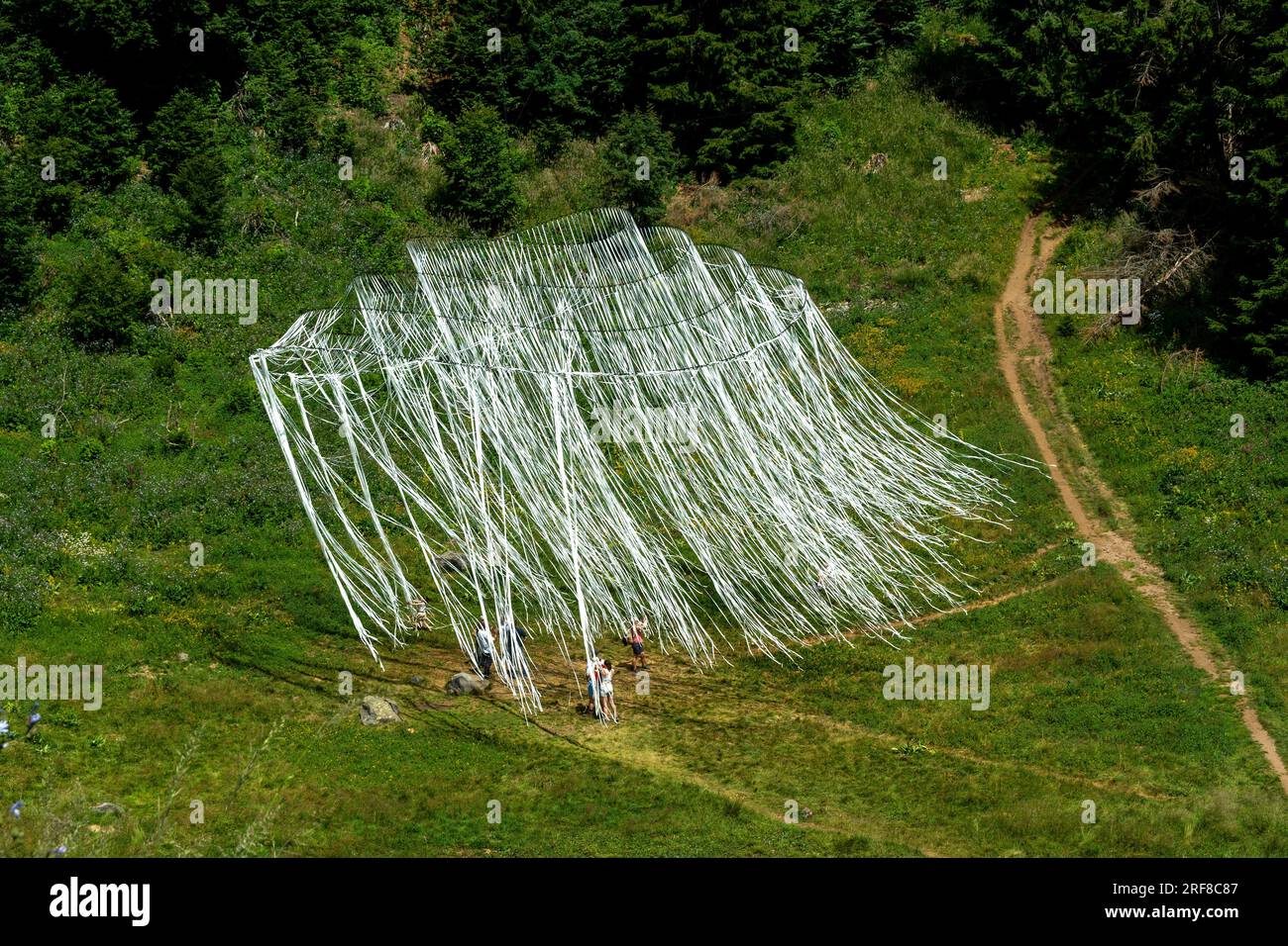 Horizons 'Arts-Nature' 2022 in Sancy. Pluie de Montchal work by Pier Fabre. Puy de Dome. Auvergne Rhone Alpes. France Stock Photo