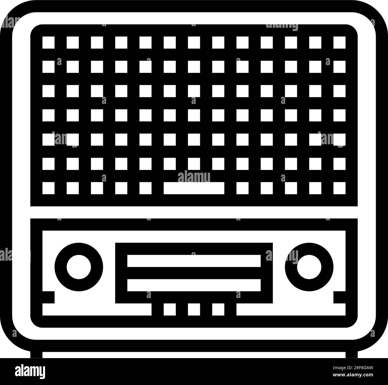 retro radio music line icon vector. retro radio music sign. isolated ...