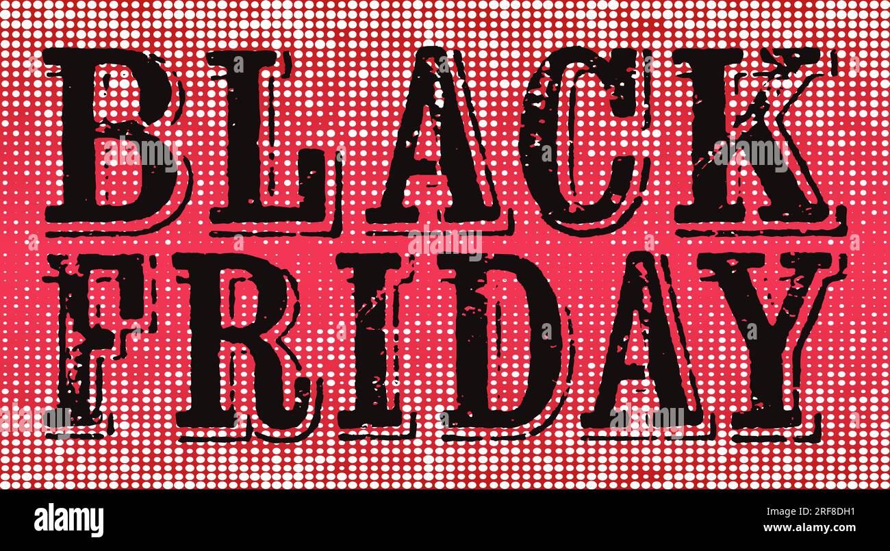 Black Friday Sale Banner Retro style  Promotional marketing discount event Banner or card design Vector illustration Isolated on magenta background Stock Vector