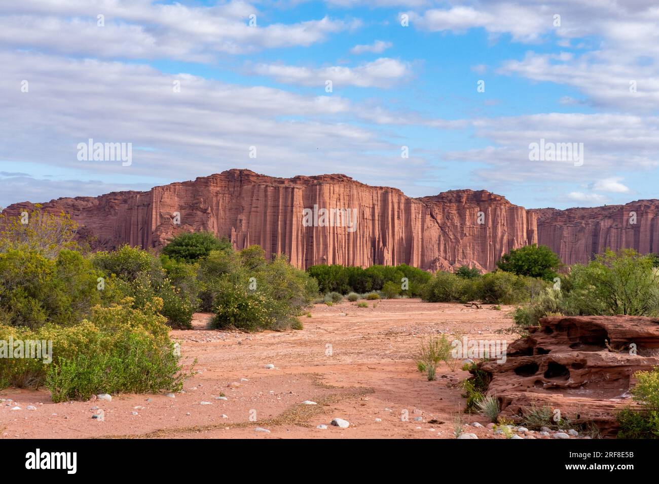 The Wall, a geologic feature of eroded Talampaya Formation sandstone in ...