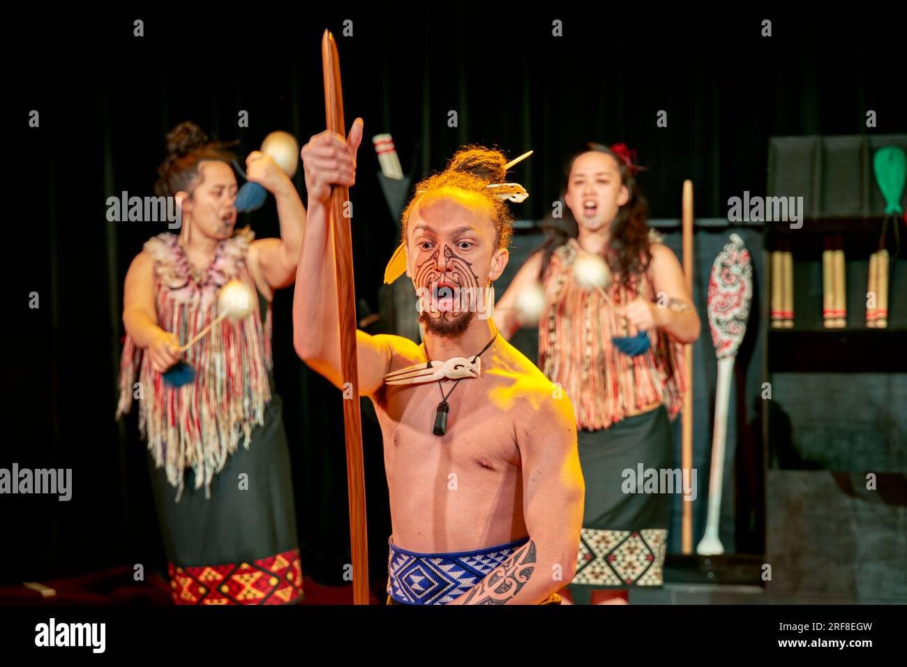 Auckland. New Zealand. Maori Haka Dance Performance Stock Photo