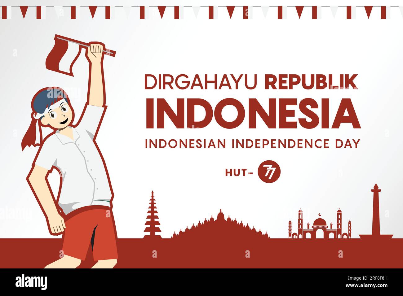 Indonesian independence day template Stock Vector