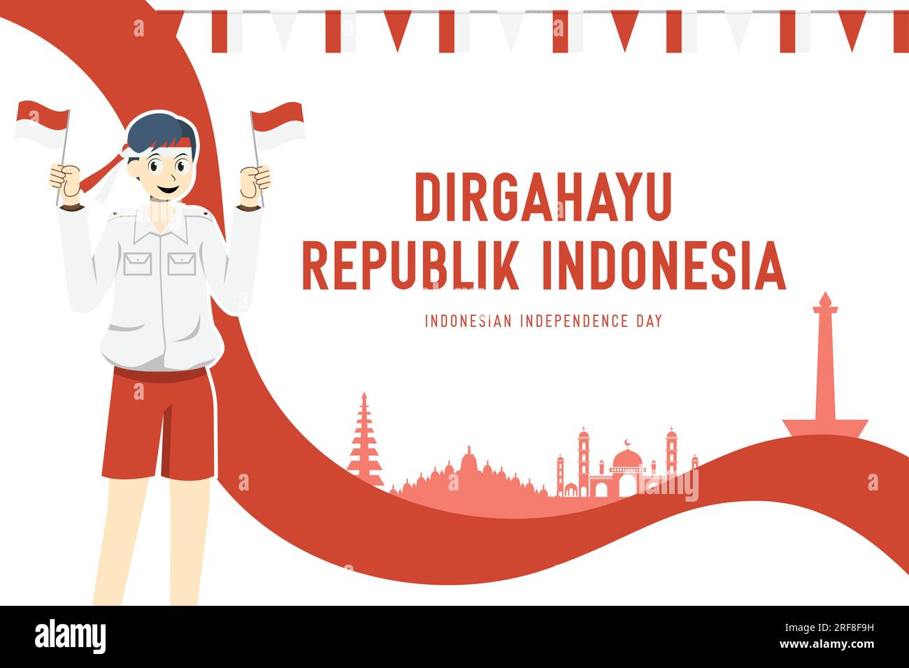 Indonesian independence day template Stock Vector
