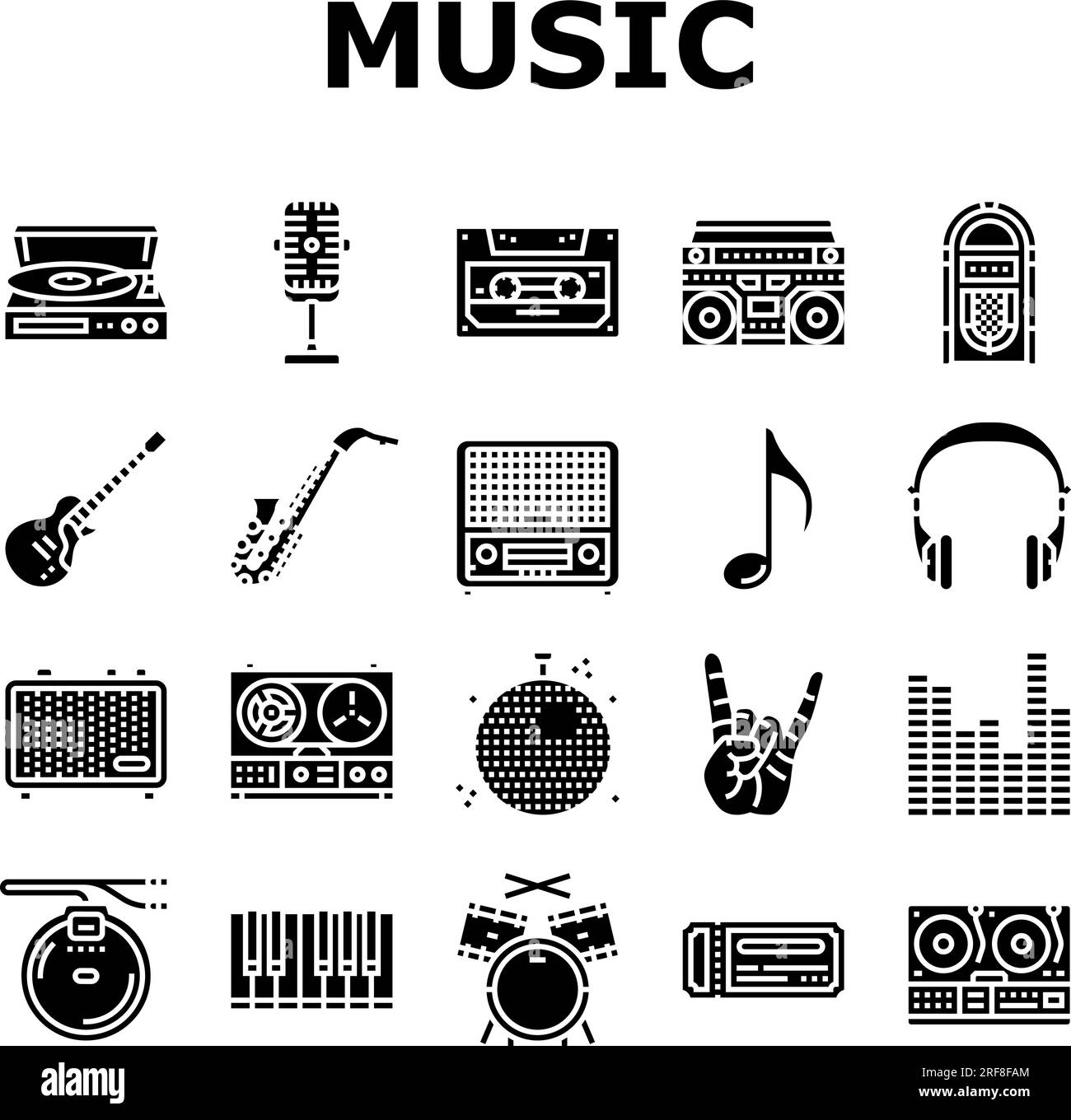 retro music vintage style icons set vector Stock Vector Image & Art Alamy