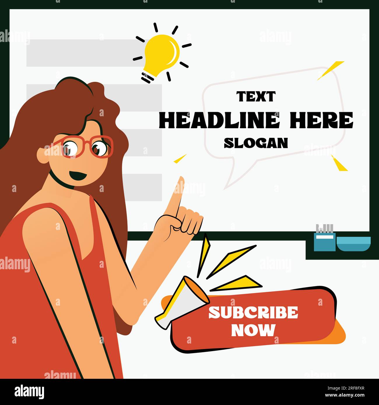 Teaching Template flat design, suitable for social media post, poster, thumbnail cover and many