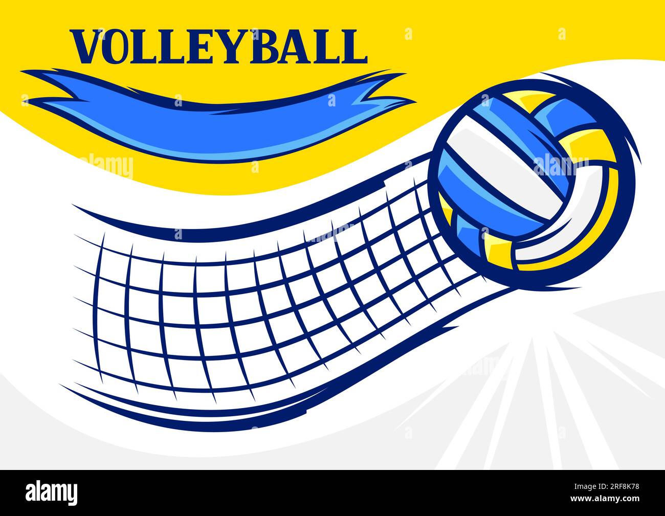 Background with volleyball items. Sport club illustration. Stock Vector