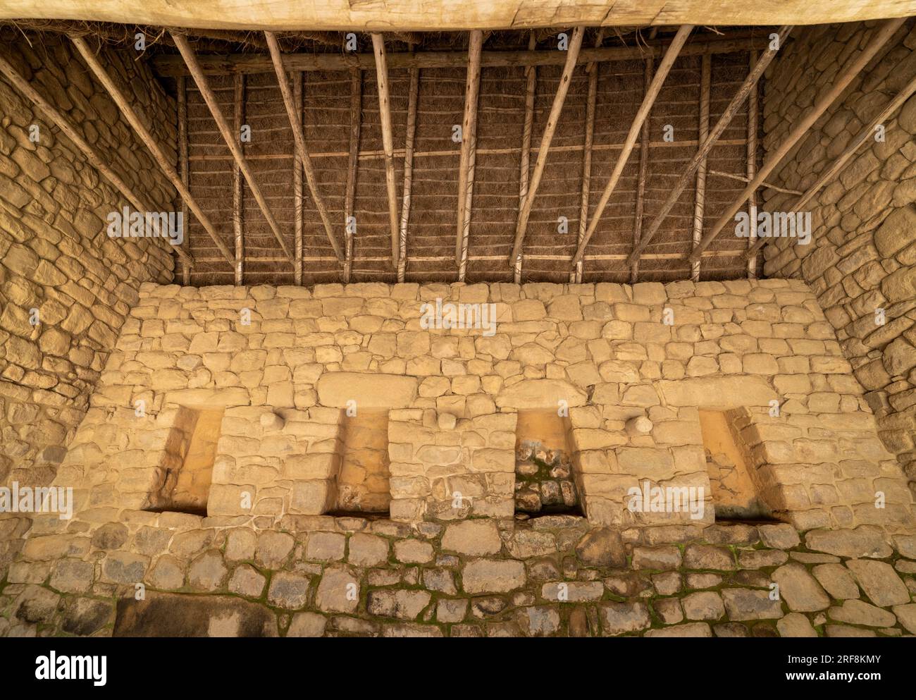 residential architecture, Inca ruins of Machu Picchu, Peru, South America Stock Photo