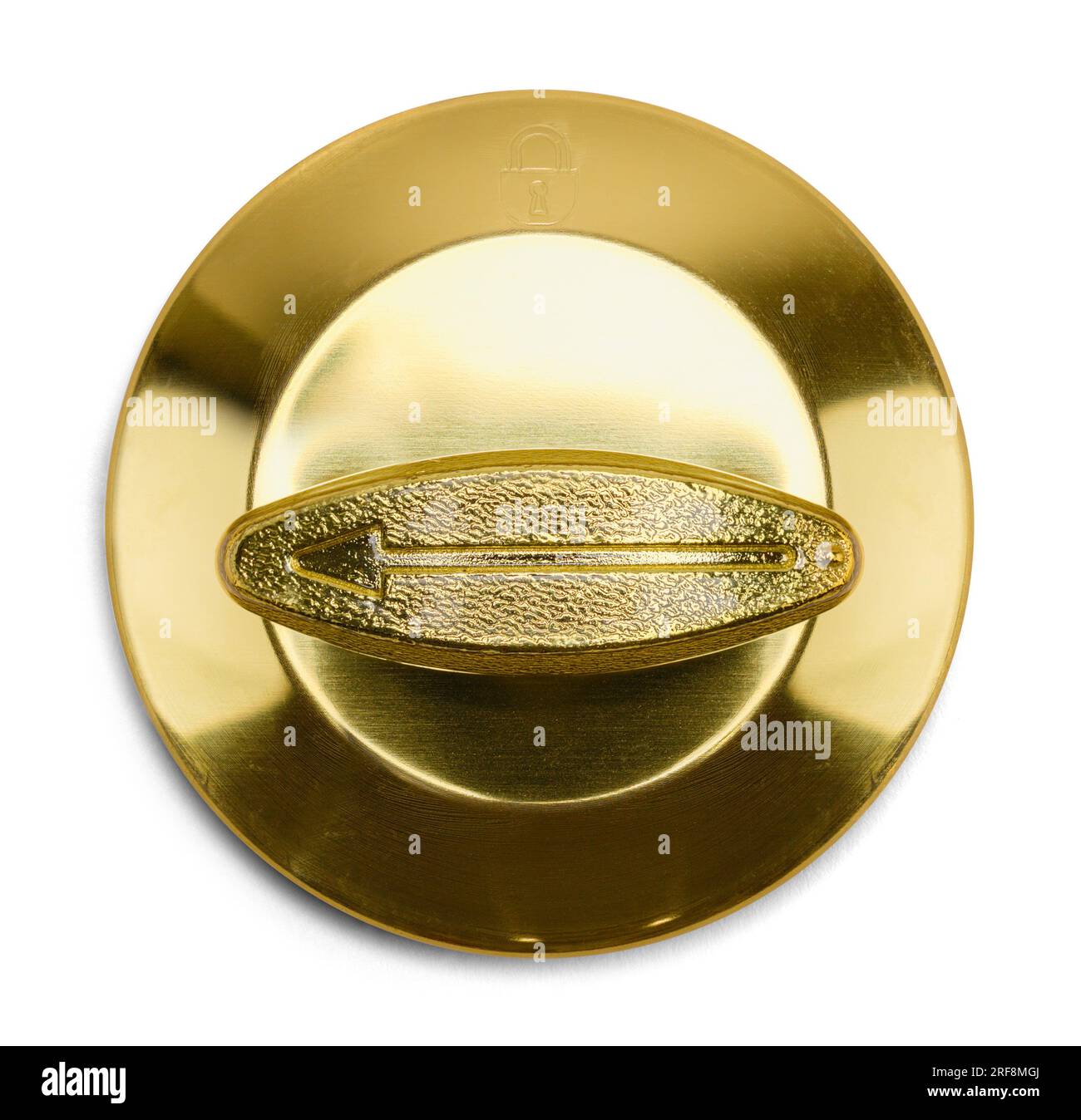 Brass Deadbolt Lock Cut Out on White Stock Photo Alamy