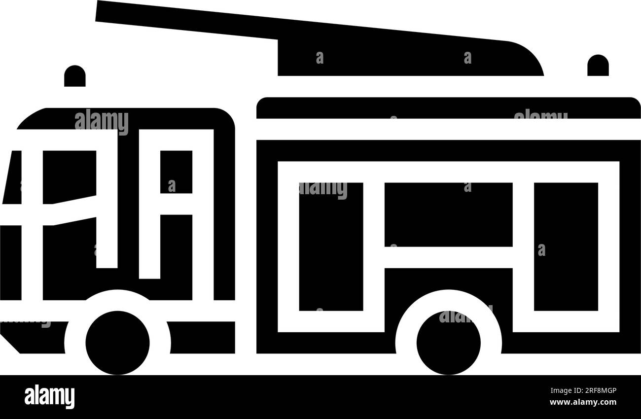 fire engine emergency glyph icon vector illustration Stock Vector Image ...