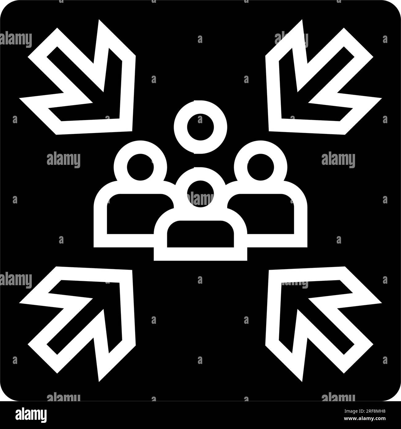 fire assembly point emergency glyph icon vector illustration Stock Vector