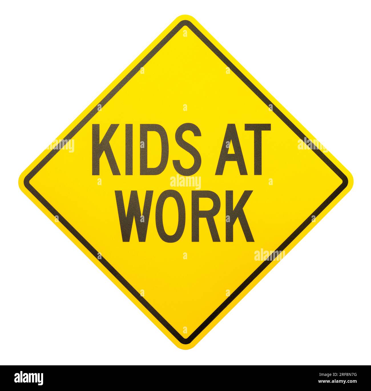 Yellow Road Sign Cut Out on White Stock Photo Alamy