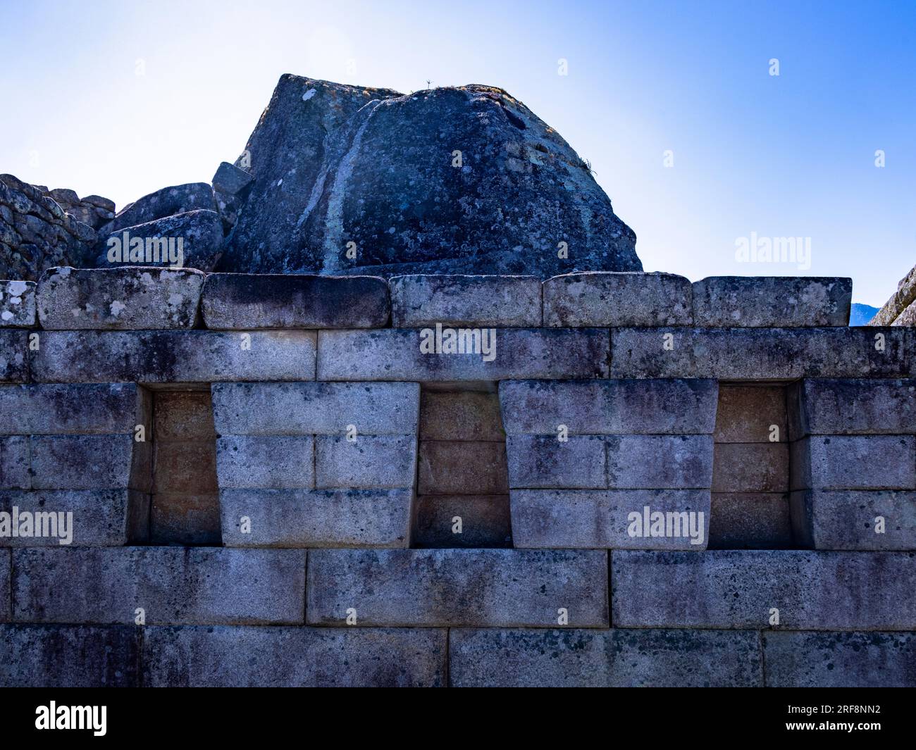 masonry, Inca ruins of Machu Picchu, Peru, South America Stock Photo