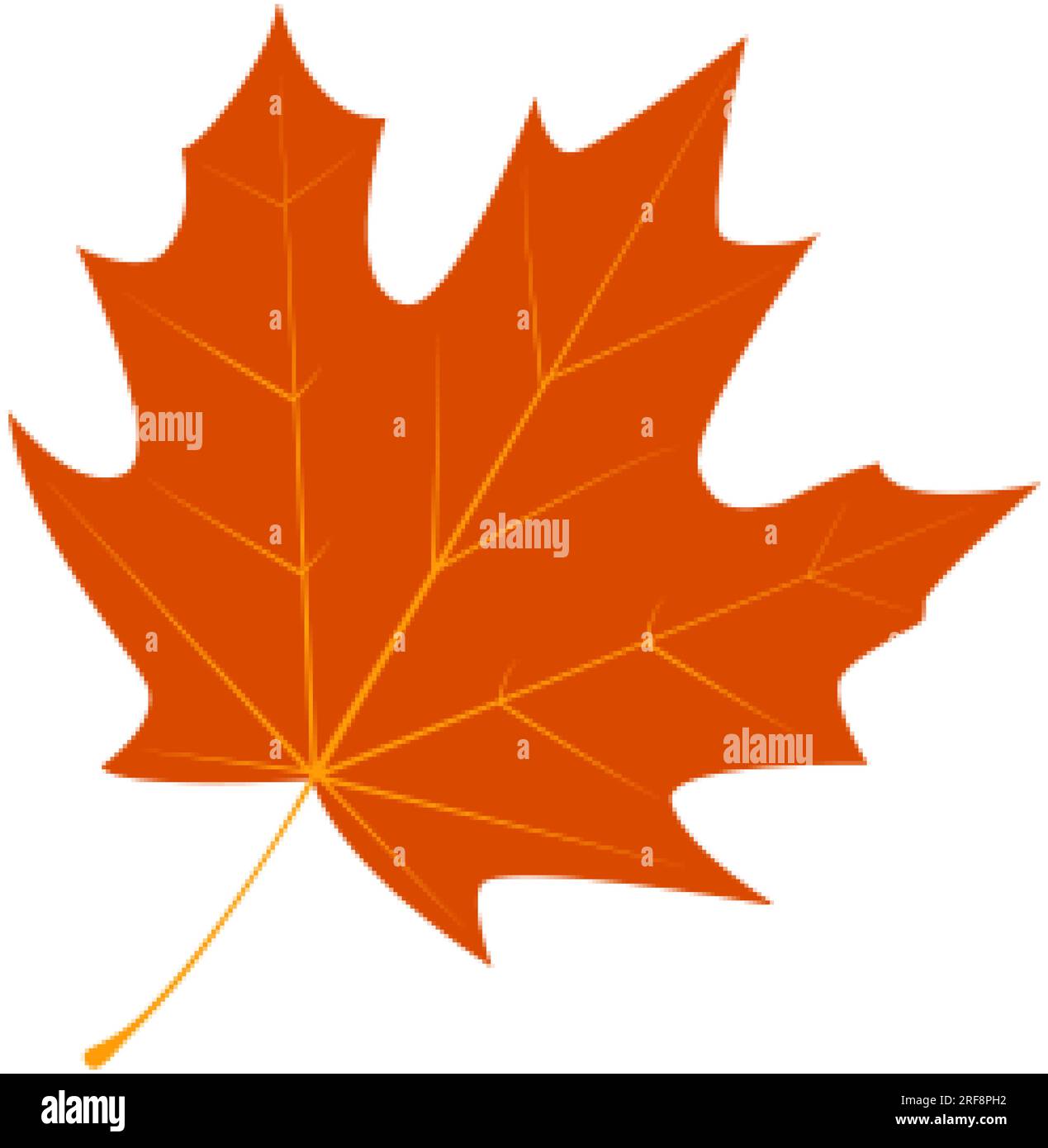 Maple leaf icon silhouette. Filled leaf glyph. Stock Vector
