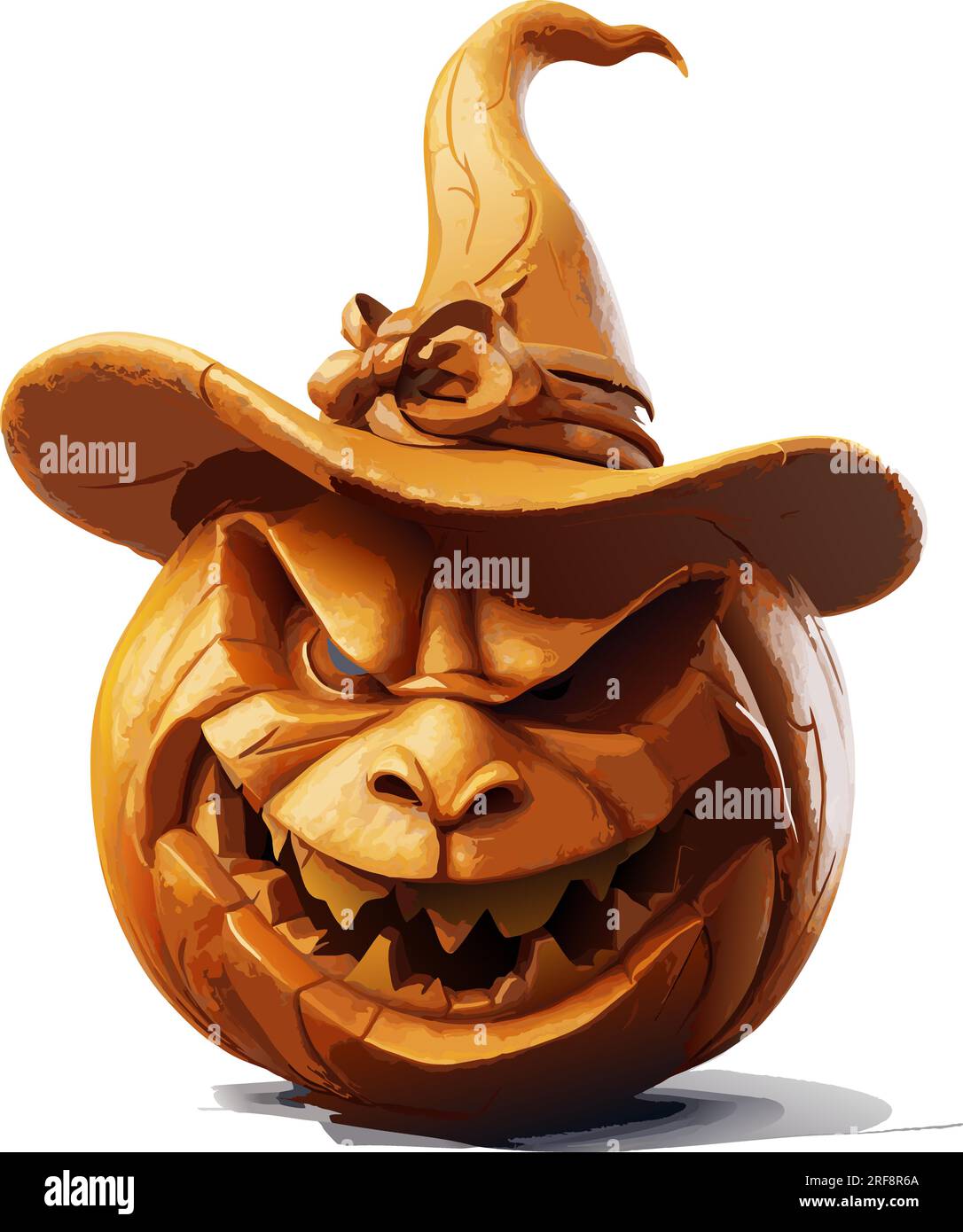 vector carving pumpkin. holiday pumpkin with hat. smiling scary jack o ...