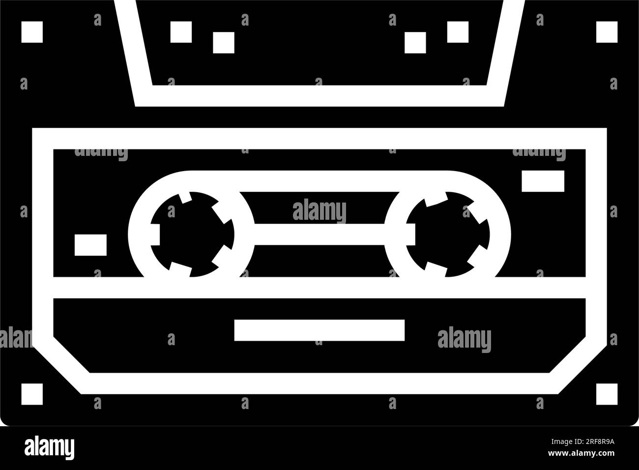 cassette tape retro music glyph icon vector illustration Stock Vector ...